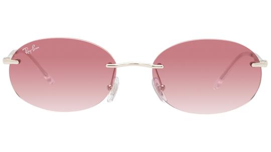 Lunettes de soleil Ray-Ban Mixte Argent Ovale RB3767 Face