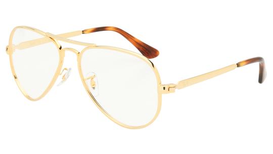 Lunettes de vue Ray-Ban Mixte Or Aviateur RX3925V Trois-Quart