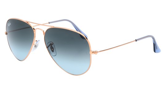 Lunettes de soleil Ray-Ban Mixte Or Aviateur RB3025 Trois-Quart