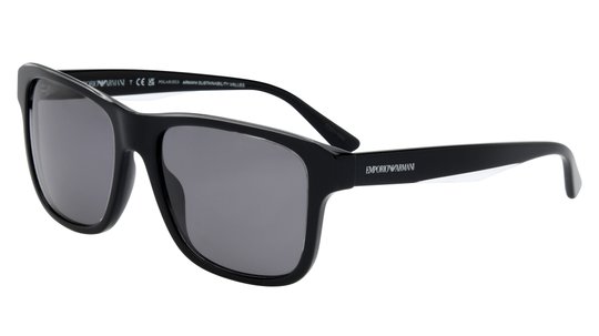 Lunettes de soleil Emporio Armani Homme Noir Rectangle EA4208 Trois-Quart