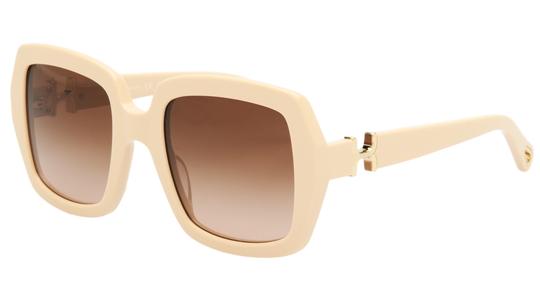 Lunettes de soleil Chloé Femme Marron Rectangle CH0301S Trois-Quart