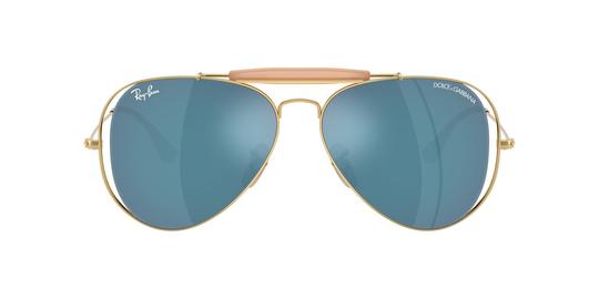Lunettes de soleil Ray-Ban Mixte Or Aviateur RB3029M Face