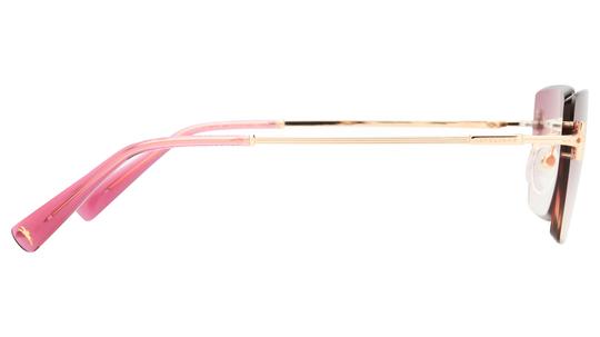 Lunettes de soleil Longchamp Femme Or Rectangle LO197S Droite