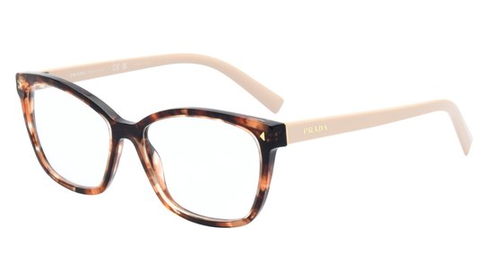 Lunettes de vue Prada Femme Écaille Carré Pr15Zv Trois-Quart