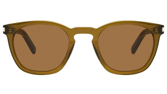 Lunettes de soleil Saint Laurent Mixte Marron Rectangle Sl28 Face