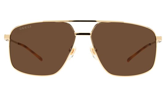 Lunettes de soleil Gucci Homme Or Aviateur Gg1676S Face