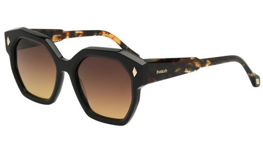 Lunettes de soleil ba&sh Femme Noir Carré LENI Trois-Quart