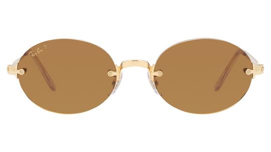 Lunettes de soleil Ray-Ban Mixte Or Ovale RB3929 Face