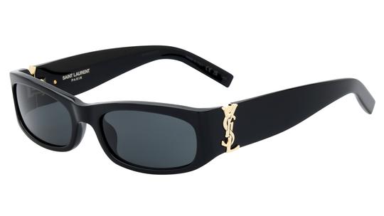 Lunettes de soleil Saint Laurent Mixte Noir Rectangle Slm152 Trois-Quart