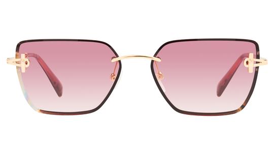 Lunettes de soleil Longchamp Femme Or Rectangle LO197S Face