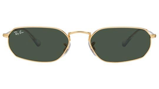 Lunettes de soleil Ray-Ban Mixte Or Rectangle RB3947 Face