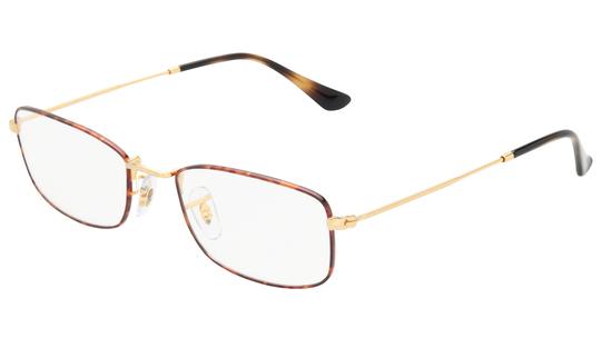 Lunettes de vue Ray-Ban Mixte Or Rectangle Rx6647 Trois-Quart