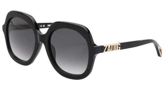 Lunettes de soleil Zadig & Voltaire Femme Noir Ronde Szv404 Trois-Quart