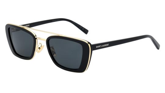 Lunettes de soleil Saint Laurent Mixte Noir Rectangle Sl825 Trois-Quart