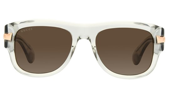 Lunettes de soleil Gucci Homme Gris Rectangle Gg1517S Face