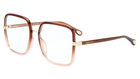 Lunettes de vue Chloé Femme Marron Rectangle CH0338O Trois-Quart
