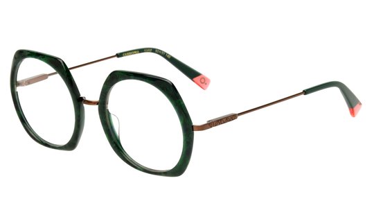 Lunettes de vue Etnia Barcelona Femme Vert Ronde Cassiopea Trois-Quart