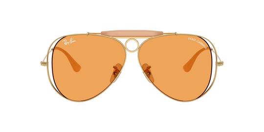 Lunettes de soleil Ray-Ban Mixte Or Aviateur RB3138M Face