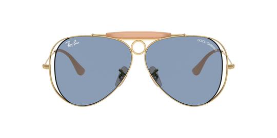 Lunettes de soleil Ray-Ban Mixte Or Aviateur RB3138M Face
