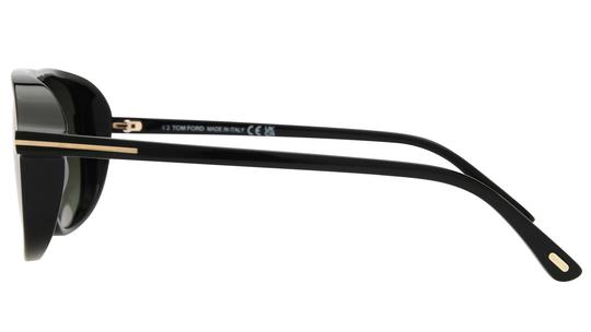 Lunettes de soleil Tom Ford Homme Noir Aviateur Ft1208 Gauche