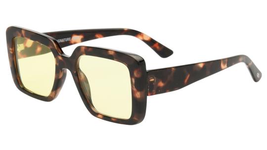 Lunettes de soleil Signature Krys Femme Écaille Rectangle Skj2503-A Trois-Quart