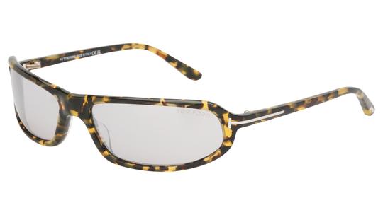 Lunettes de soleil Tom Ford Mixte Écaille Rectangle Ft1400 Trois-Quart