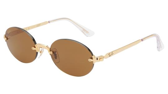 Lunettes de soleil Ray-Ban Mixte Or Ovale RB3929 Trois-Quart