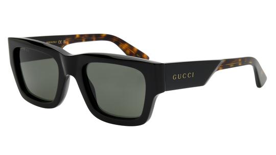 Lunettes de soleil Gucci Homme Noir Rectangle GG1668S Trois-Quart