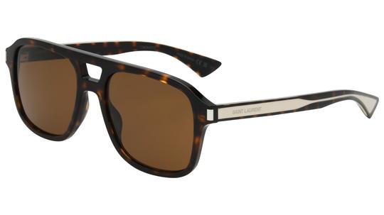 Lunettes de soleil Saint Laurent Mixte Écaille Aviateur sl Trois-Quart