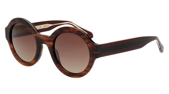 Lunettes de soleil Signature Krys Femme Marron Ronde Skj2526-F Trois-Quart