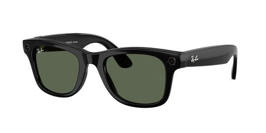 Lunettes de soleil Ray-Ban Meta Mixte Noir Carré Rw4012 Gauche