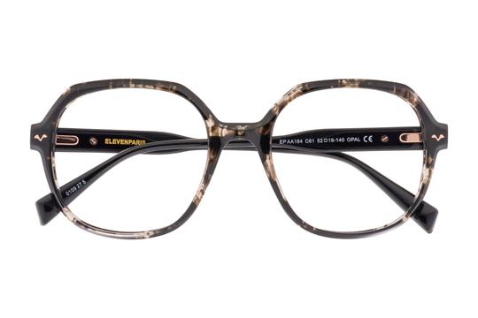 Lunettes de vue Eleven Paris  Noir Carré EPAA164C61 Face