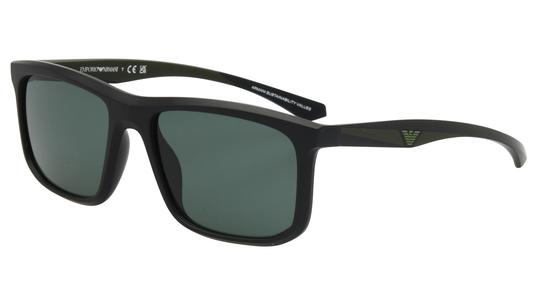 Lunettes de soleil Emporio Armani Homme Noir Rectangle EA4234U Trois-Quart