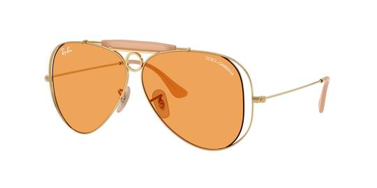 Lunettes de soleil Ray-Ban Mixte Or Aviateur RB3138M Droite