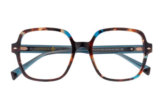 Lunettes de vue Eleven Paris  Bleu Carré EPAA146C66 Face