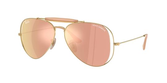 Lunettes de soleil Ray-Ban Mixte Or Aviateur Rb3029M Droite