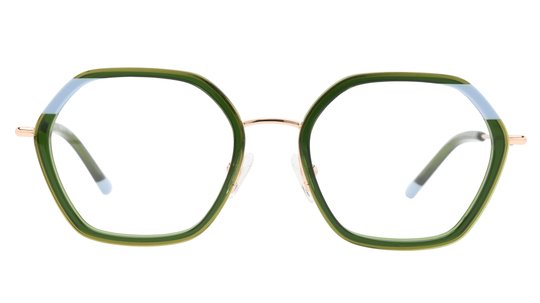 Lunettes de vue Signature Krys Femme Vert Carré Kis2405 Face