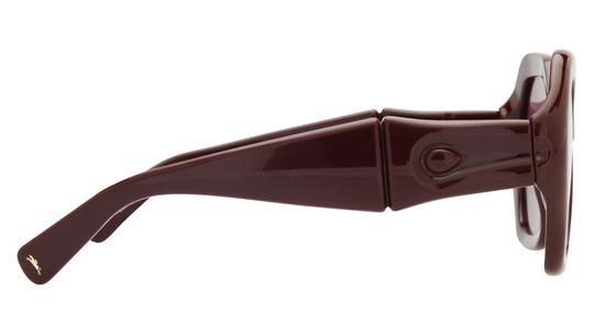 Lunettes de soleil Longchamp Femme Rouge Rectangle LO814S Droite