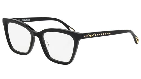 Lunettes de vue Zadig & Voltaire Femme Noir Rectangle Vzv442 Trois-Quart
