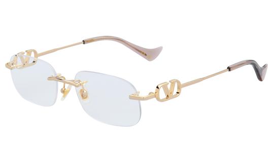 Lunettes de vue Valentino Femme Or Rectangle Vg0034O Trois-Quart