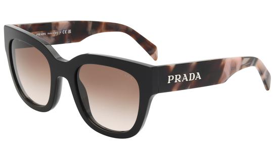 Lunettes de vue Prada Femme Noir Carré Prc04S Trois-Quart