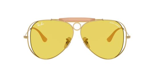 Lunettes de soleil Ray-Ban Mixte Or Aviateur Rb3138M Face
