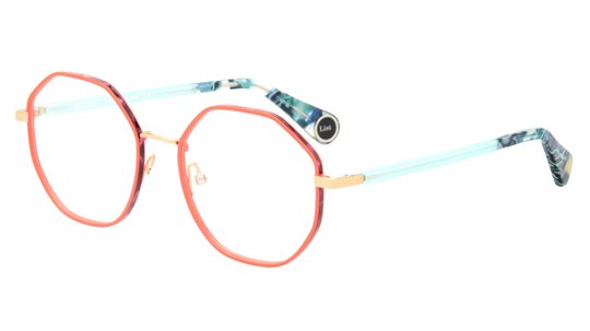 Lunettes de vue WOOW Femme Orange Ronde Playlist2 Trois-Quart