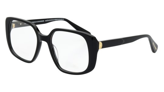 Lunettes de vue French Disorder Femme Noir Carré Fd2502 Trois-Quart