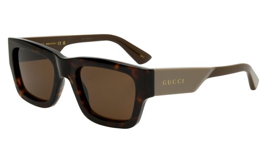 Lunettes de soleil Gucci Homme Écaille Rectangle Gg1668S Trois-Quart